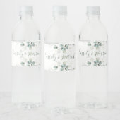 Waterverf groen, eucalyptusbladeren Wedding Waterfles Etiket (Flessen)