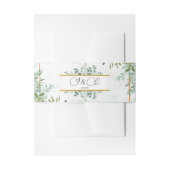 Waterverf groen gebladerte bladeren bruiloft uitnodigingen wikkel (Voorkant Voorbeeld)