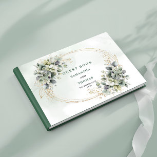 Waterverf groen goud Eucalyptus gastboek Gastenboek