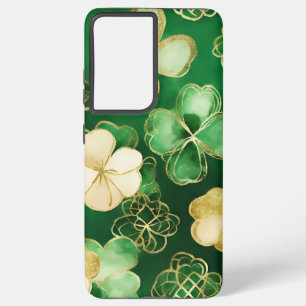 WATERVERF GROEN & GOUD IERS SHAMROCKS SAMSUNG GALAXY HOESJE