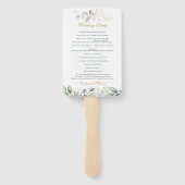 Waterverf groen & goudblaadjes Trouwprogramma Handwaaier (Achterkant)