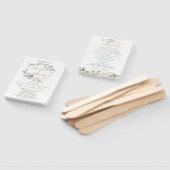 Waterverf groen & goudblaadjes Trouwprogramma Handwaaier (Niet-gemonteerd)