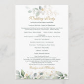 Waterverf groen & goudblaadjes Trouwprogramma Programma (Achterkant)