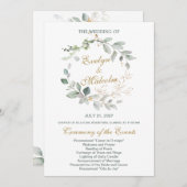 Waterverf groen & goudblaadjes Trouwprogramma Programma (Voorkant / Achterkant)