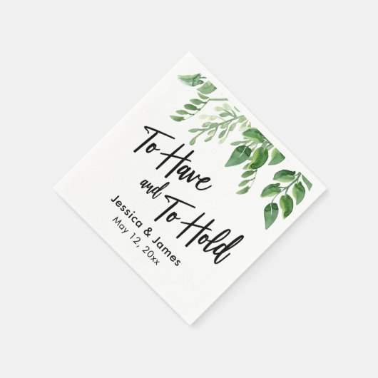 Waterverf groen handschrift te hebben & te houden servet (Hoek)