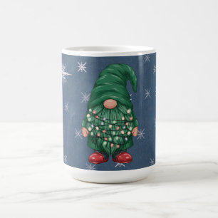Waterverf Groen Kabouter Kerstverlichting Koffiemok
