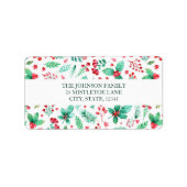 Waterverf Groen Kerstmis Etiket (Voorkant)