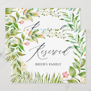 Waterverf groen kristal bruiloft gereserveerd teke kaart