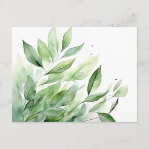 Waterverf groen laat elegante botanische tuin acht briefkaart