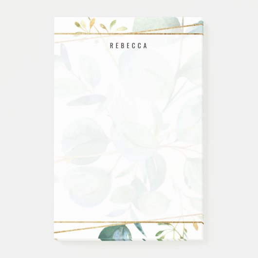 Waterverf groen laat gouden strepen achter post-it® notes (Voorkant)
