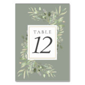 Waterverf groen laat tafelnummers (Voorkant)