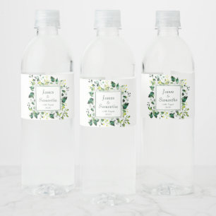 Waterverf groen leder en gele ventilator Weddens Waterfles Etiket