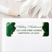 Waterverf groen marmer retouradres etiket (Insitu)