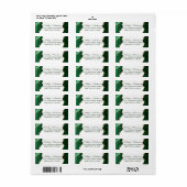 Waterverf groen marmer retouradres etiket (Full Sheet)