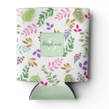 Waterverf groen monogram koeler