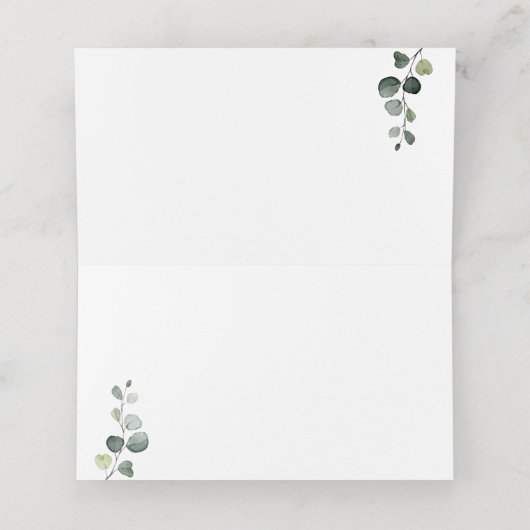 Waterverf groen, roomkleurige rozen Weddentafel (Binnenkant ongevouwen)