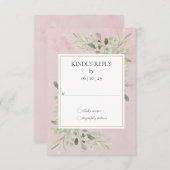 Waterverf groen roze marmeren bruiloft RSVP (Voorkant / Achterkant)