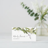 Waterverf groen visitekaartje (Staand voorkant)