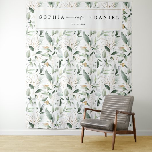 Waterverf groen wedding foto prop achtergrond wandkleed (In situ)