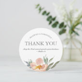 Waterverf Groen, Wit en Sinaasappel Dank u Kaart (Staand voorkant)