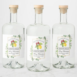 Waterverf Groen Zelfgemaakte Limoncello Kerst Likeurfles Etiket