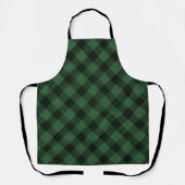 Waterverf Groen & Zwart Buffel Plaid Pattern Schort (Voorkant)