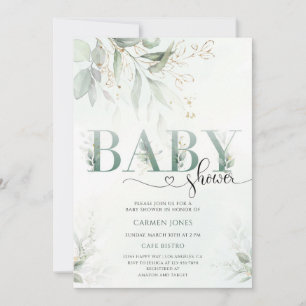 Waterverf Groene Baby Shower Kaart