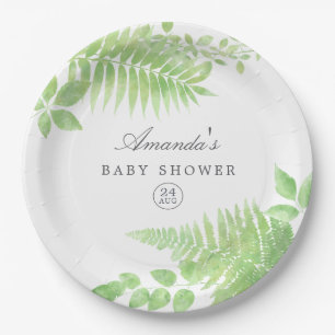Waterverf groene baby shower papieren bordje