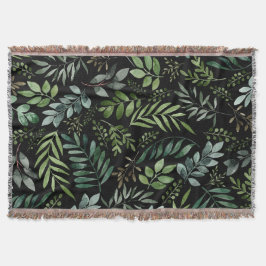 Waterverf groene bladeren   deken