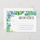 Waterverf Groene bladeren groen bruiloft RSVP (Voorkant / Achterkant)