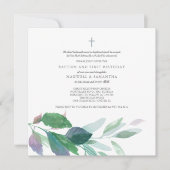 Waterverf Groene bladeren Twins Baptisme Kaart (Voorkant)