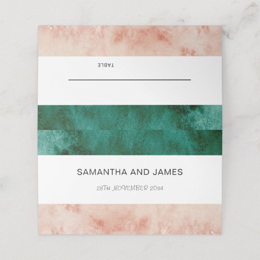 Waterverf Groene Blush roze bruiloft (Buitenkant ongevouwen)