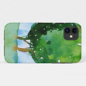 waterverf groene bomen. Case-Mate iPhone case (Achterkant (horizontaal))
