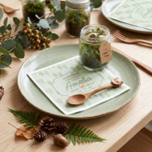 Waterverf groene bosbomen Cute Vos Verjaardag