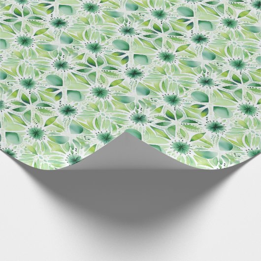 Waterverf Groene Botanische Natuur Geïnspireerd Cadeaupapier (Hoek)