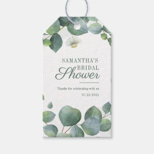 Waterverf groene bruiloft feestelijke opening cadeaulabel