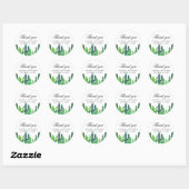 Waterverf groene cactus. Cactussen bruiloft dank u Ronde Sticker (Vel)
