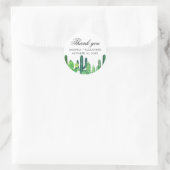 Waterverf groene cactus. Cactussen bruiloft dank u Ronde Sticker (Tas)