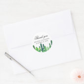 Waterverf groene cactus. Cactussen bruiloft dank u Ronde Sticker (Envelop)