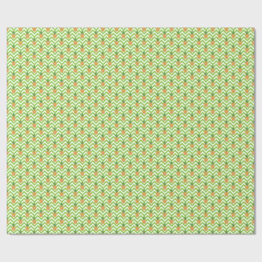 Waterverf Groene Chevron Ananas Cadeaupapier (Vlak)