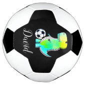 Waterverf groene dinosaurus met aangepaste naam voetbal (Gedraaid)