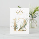 Waterverf Groene en goudvulling, tabel nummer 12 Kaart (Staand voorkant)