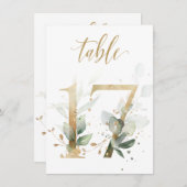 Waterverf Groene en goudvulling, Tabel nummer 17 Kaart (Voorkant / Achterkant)