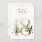 Waterverf Groene en goudvulling, Tabel nummer 18 Kaart (Voorkant / Achterkant)