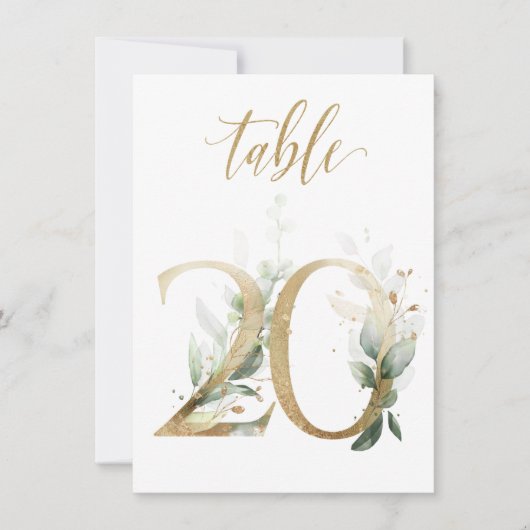 Waterverf Groene en goudvulling, Tabel nummer 20 Kaart (Voorkant)