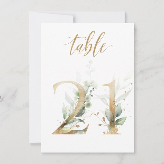 Waterverf Groene en goudvulling, tabel nummer 21 Kaart (Achterkant)