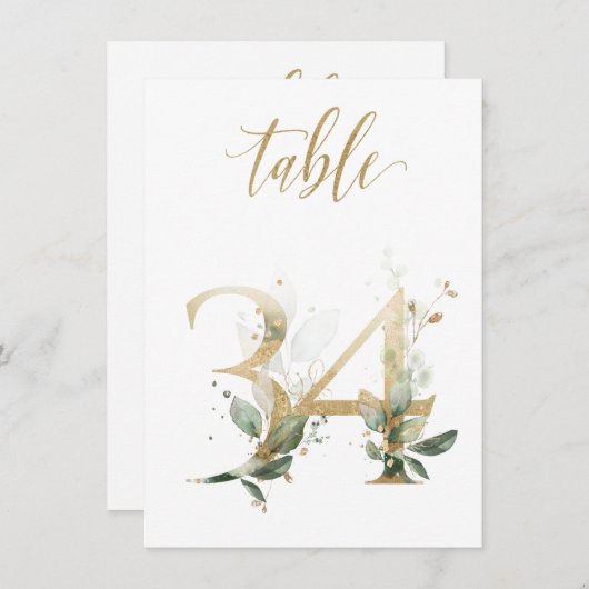 Waterverf Groene en goudvulling, Tabel nummer 34 Kaart (Voorkant / Achterkant)