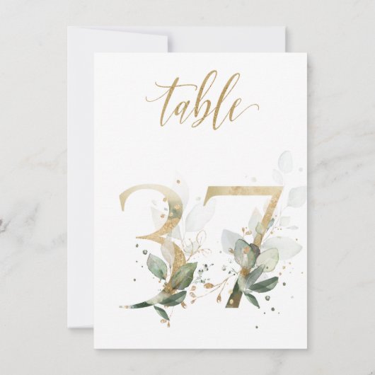 Waterverf Groene en goudvulling, tabel nummer 37 Kaart (Achterkant)