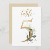 Waterverf Groene en goudvulling, Tabel nummer 5 Kaart (Voorkant / Achterkant)