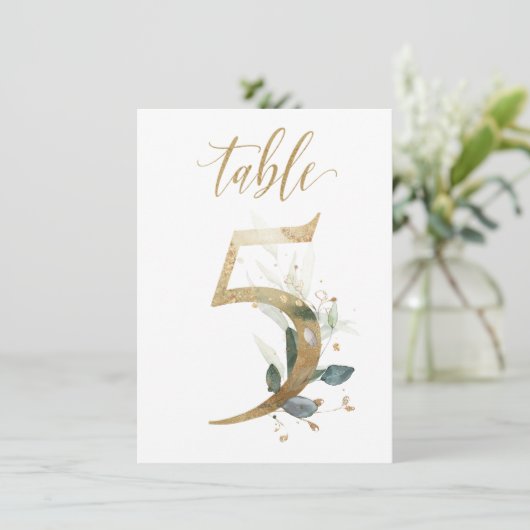 Waterverf Groene en goudvulling, Tabel nummer 5 Kaart (Staand voorkant)